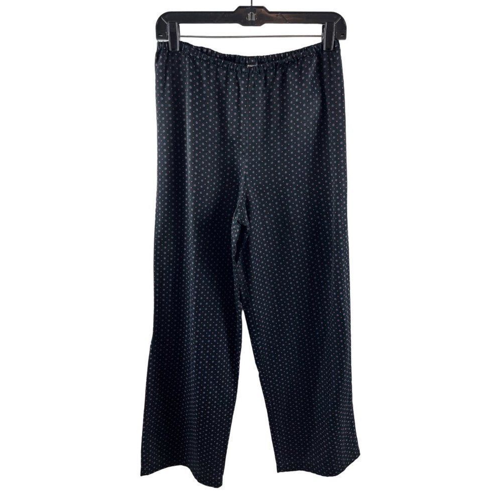 Vintage Victoria's Secret Pull On Ditsy Floral Pajama Pants XS Black Rayon Y2K